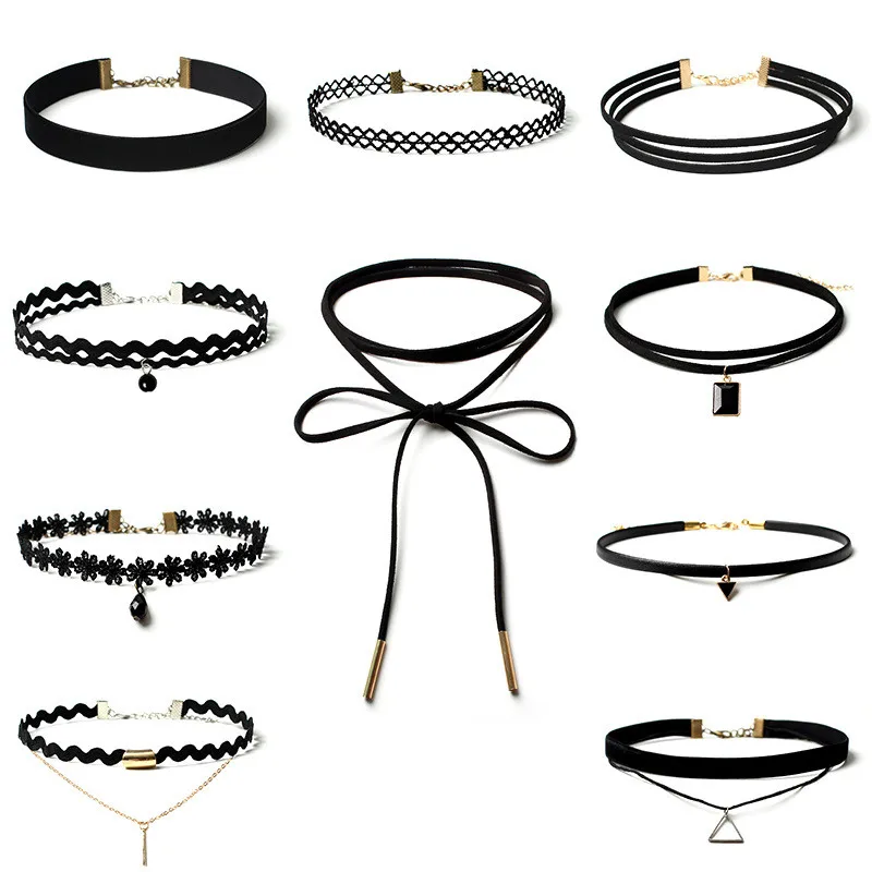 10 Pieces Choker Necklace Set Stretch Velvet Classic Gothic Tattoo Lace Choker Pretty Fashion Girl
10 Pieces Choker Necklace Set Stretch Velvet Classic Gothic Tattoo Lace Choker Pretty Fashion Girl