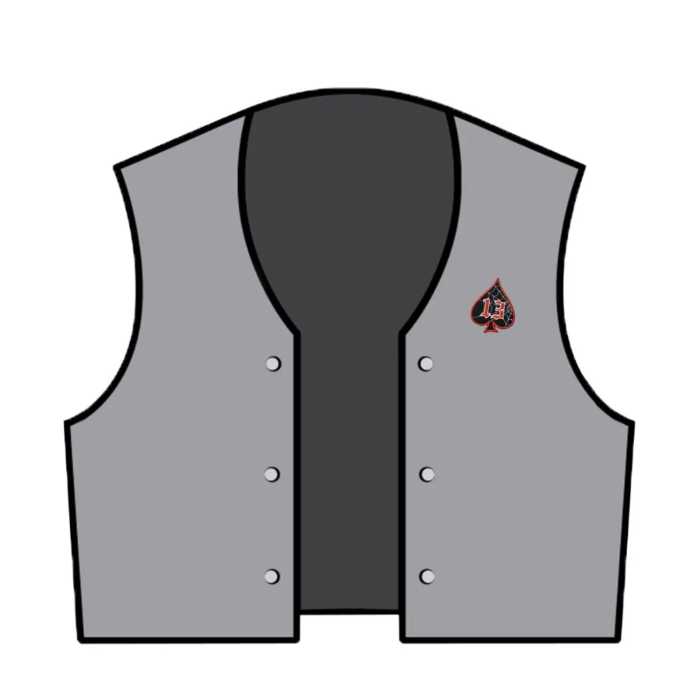Red Edge Spade Embroidered Patch DIY Style Clothing Decoration (4)