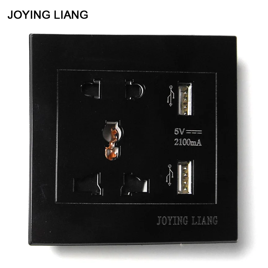 Joying Liang Black 86 USB Wall Socket Electrical Sockets 110-250V 10A Outlet Panel USB Output 2100mA
Joying Liang Black 86 USB Wall Socket Electrical Sockets 110-250V 10A Outlet Panel USB Output 2100mA