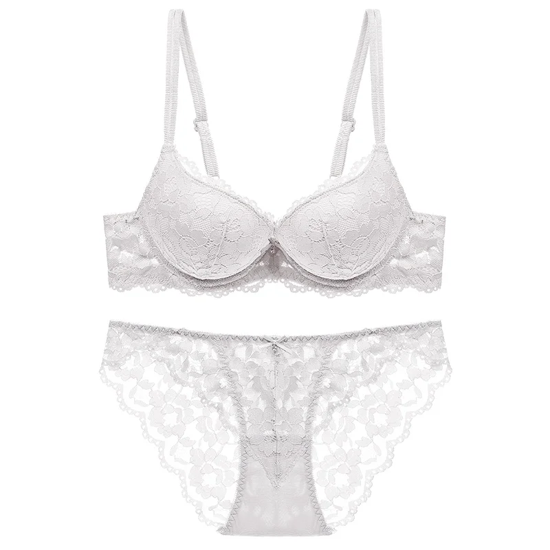 Flowers Lace Bra and Briefs Suits Durable Quality Underwear Factory Directly Sale-6