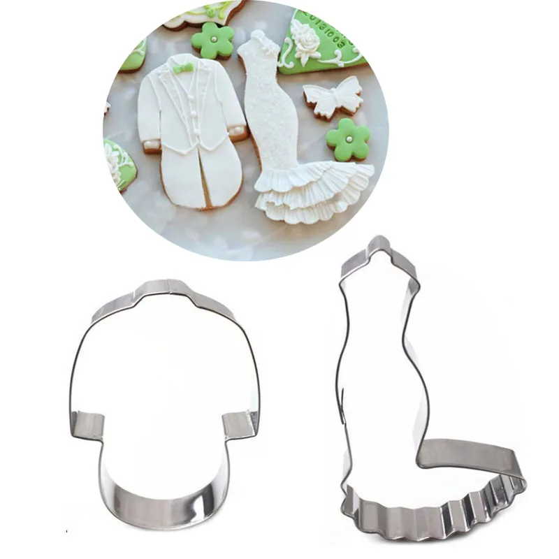 1pcs wedding couple Suit dress Metal Cookie Cutter Fondant Cake Decor sugar craft Pastry Biscuit tool cupcake topper bread mold
1pcs wedding couple Suit dress Metal Cookie Cutter Fondant Cake Decor sugar craft Pastry Biscuit tool cupcake topper bread mold
