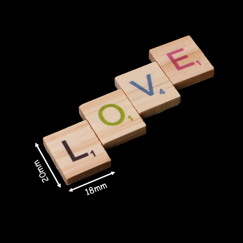 100Pcs/Bag Wooden Scrabble Tiles Colorful Letters Numbers For Crafts Wood Alphabet Toy
100Pcs/Bag Wooden Scrabble Tiles Colorful Letters Numbers For Crafts Wood Alphabet Toy
