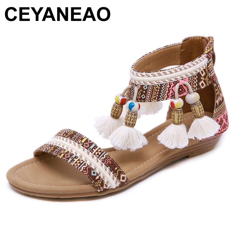 CEYANEAO Women Bohemian Boho Sandals Ethnic Totem Fringe Tassel String Bead Ethnic Sandals Wedge HeelCasual Flat Shoes Plus Size
CEYANEAO Women Bohemian Boho Sandals Ethnic Totem Fringe Tassel String Bead Ethnic Sandals Wedge HeelCasual Flat Shoes Plus Size