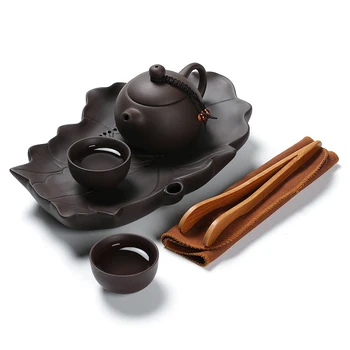 Purple sand Kung Fu tea set portable travel home simple one pot two cups dry tea tray
Purple sand Kung Fu tea set portable travel home simple one pot two cups dry tea tray