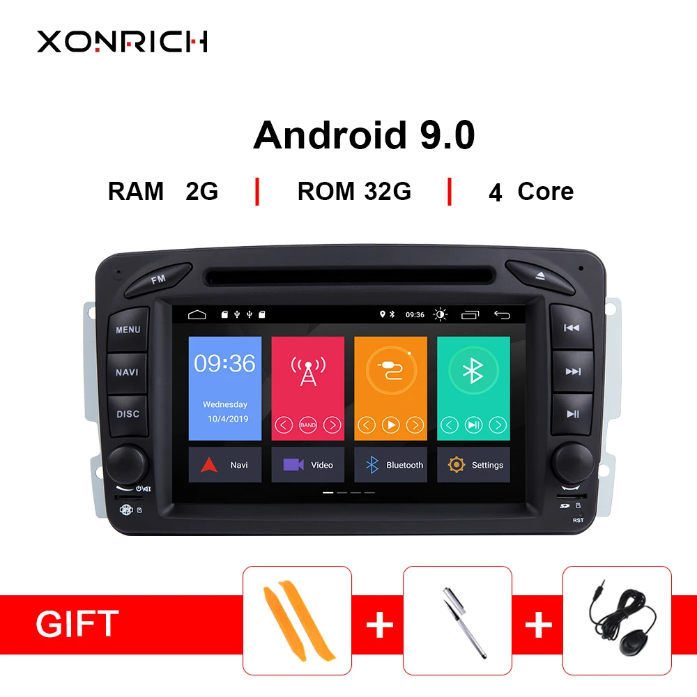 Xonrich автомобильный мультимедийный плеер 2 Din Android 9 0 для