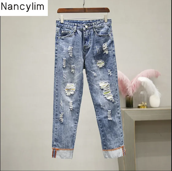 2009 Summer Autumn New Holes Jeans Female Nine Points Loose Slim Pencil Pants Women Plus Size Denim Pants Trousers Nancylim
2009 Summer Autumn New Holes Jeans Female Nine Points Loose Slim Pencil Pants Women Plus Size Denim Pants Trousers Nancylim