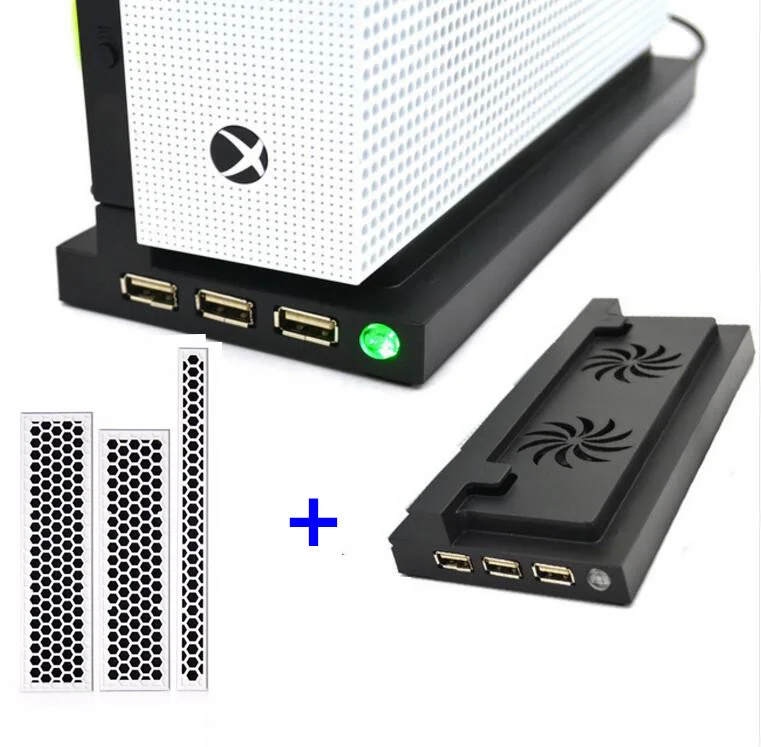 X-one S cooling Fan stand Base Holder Cooler Vertical Stand 2 Cooler USB HUB + DIY Dust Proof Kit For x-one Slim Xbox One Slim
X-one S cooling Fan stand Base Holder Cooler Vertical Stand 2 Cooler USB HUB + DIY Dust Proof Kit For x-one Slim Xbox One Slim