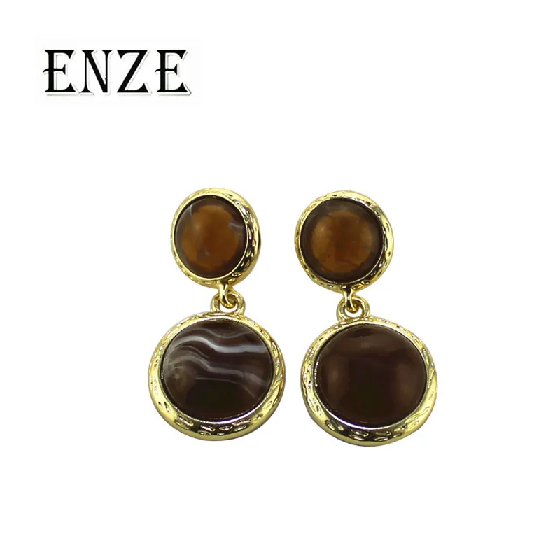 ENZE new fashion white brown zinc alloy earrings for women accessories wholesale retro party jewelry girl birthday gift
ENZE new fashion white brown zinc alloy earrings for women accessories wholesale retro party jewelry girl birthday gift