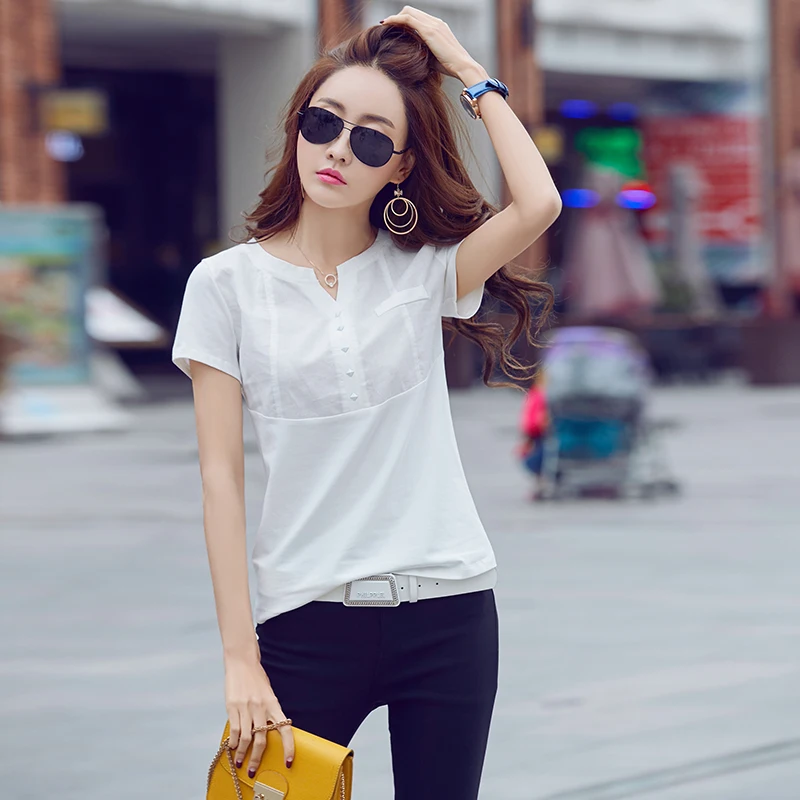 Italy style short sleeve summer women's t shirt v-neck solid white t-shirt female slim fashion ladies tshirt plus size chemise
Italy style short sleeve summer women's t shirt v-neck solid white t-shirt female slim fashion ladies tshirt plus size chemise