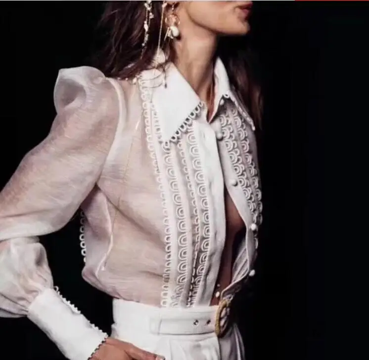 2019 Spring Ladies OL Fashion Elegant Shirts Blouse Women Peter Pan Collar Long Sleeve Lace Blouse Tops Female
2019 Spring Ladies OL Fashion Elegant Shirts Blouse Women Peter Pan Collar Long Sleeve Lace Blouse Tops Female