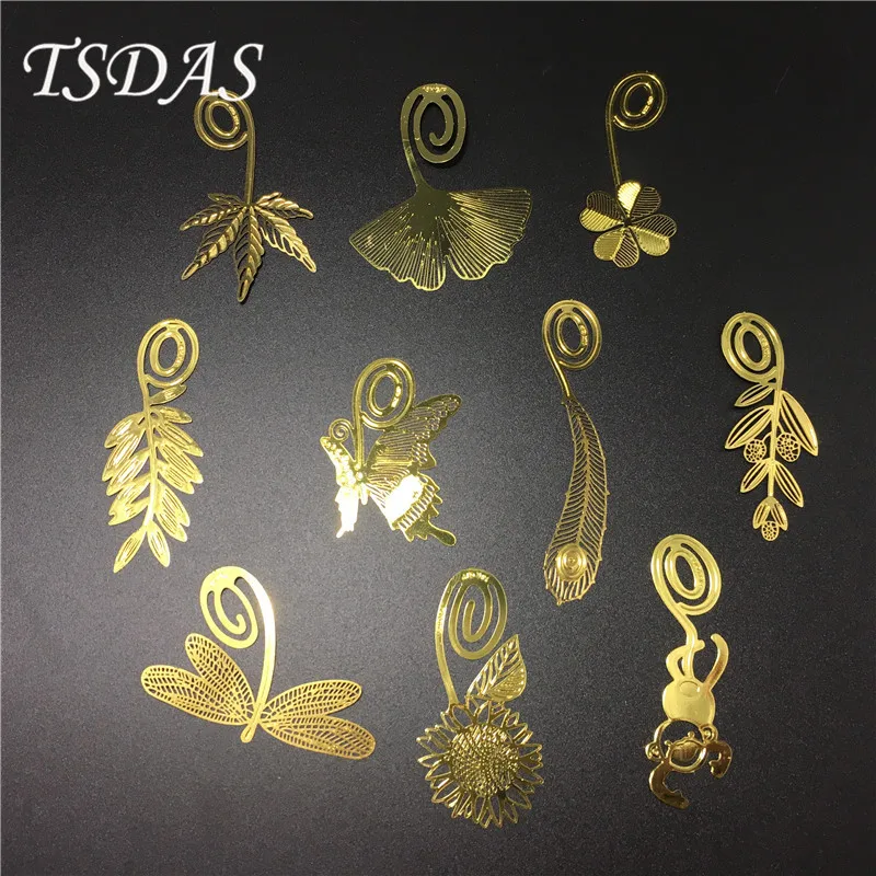 10 pcs/Lot Gold Plated Bookmark Golden Flower Feather Monkey Metal Bookmarks Vintage Marker Stationery Office Accessories
10 pcs/Lot Gold Plated Bookmark Golden Flower Feather Monkey Metal Bookmarks Vintage Marker Stationery Office Accessories