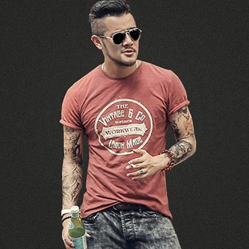 Summer Men New Street Trend Printing Short Sleeve Letters Retro T-shirt Men's Round Neck Fashion Cotton Casual Slim T-shirt T380
Summer Men New Street Trend Printing Short Sleeve Letters Retro T-shirt Men's Round Neck Fashion Cotton Casual Slim T-shirt T380