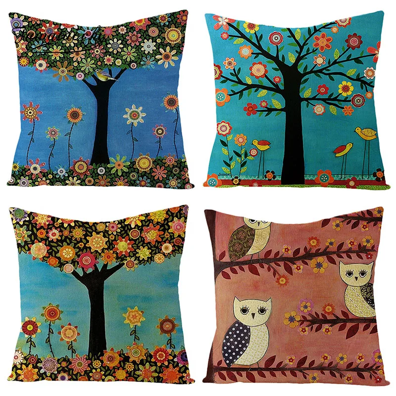 Fuwatacchi Linen Floral Plant Cushion Cover Colorful Flowers and Tall Trees Throw Pillow Cover Square 45X45 Linen Pillowcase
Fuwatacchi Linen Floral Plant Cushion Cover Colorful Flowers and Tall Trees Throw Pillow Cover Square 45X45 Linen Pillowcase
