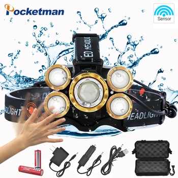 Sensor LED Headlamp Powerful T6 headlight Zoomable High Power Lamp Waterproof Flashlight Torch camping light for 18650 battery
Sensor LED Headlamp Powerful T6 headlight Zoomable High Power Lamp Waterproof Flashlight Torch camping light for 18650 battery