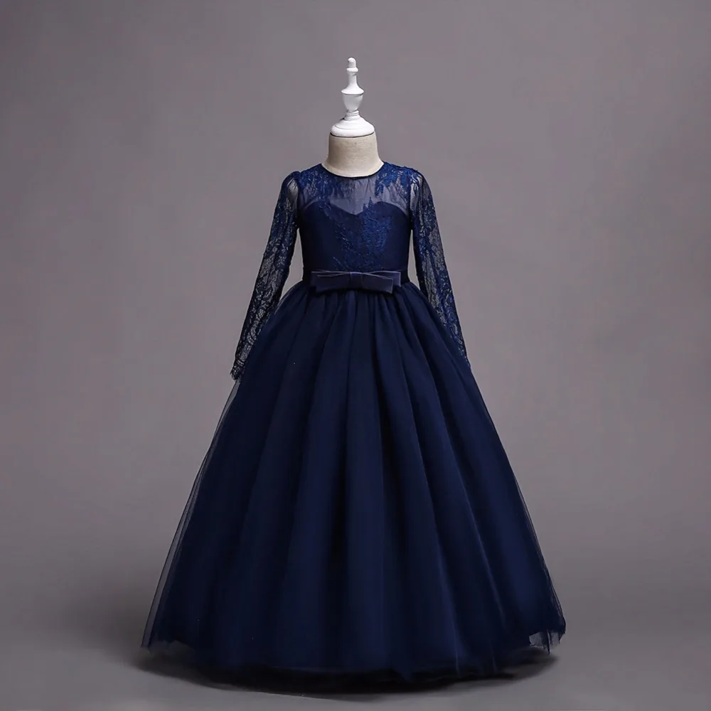 In Stock Navy Blue Long Sleeve Flower Girl Dresses A Line Floor Length Tulle Lace Cheap Little Girls Wedding Party Gowns
In Stock Navy Blue Long Sleeve Flower Girl Dresses A Line Floor Length Tulle Lace Cheap Little Girls Wedding Party Gowns