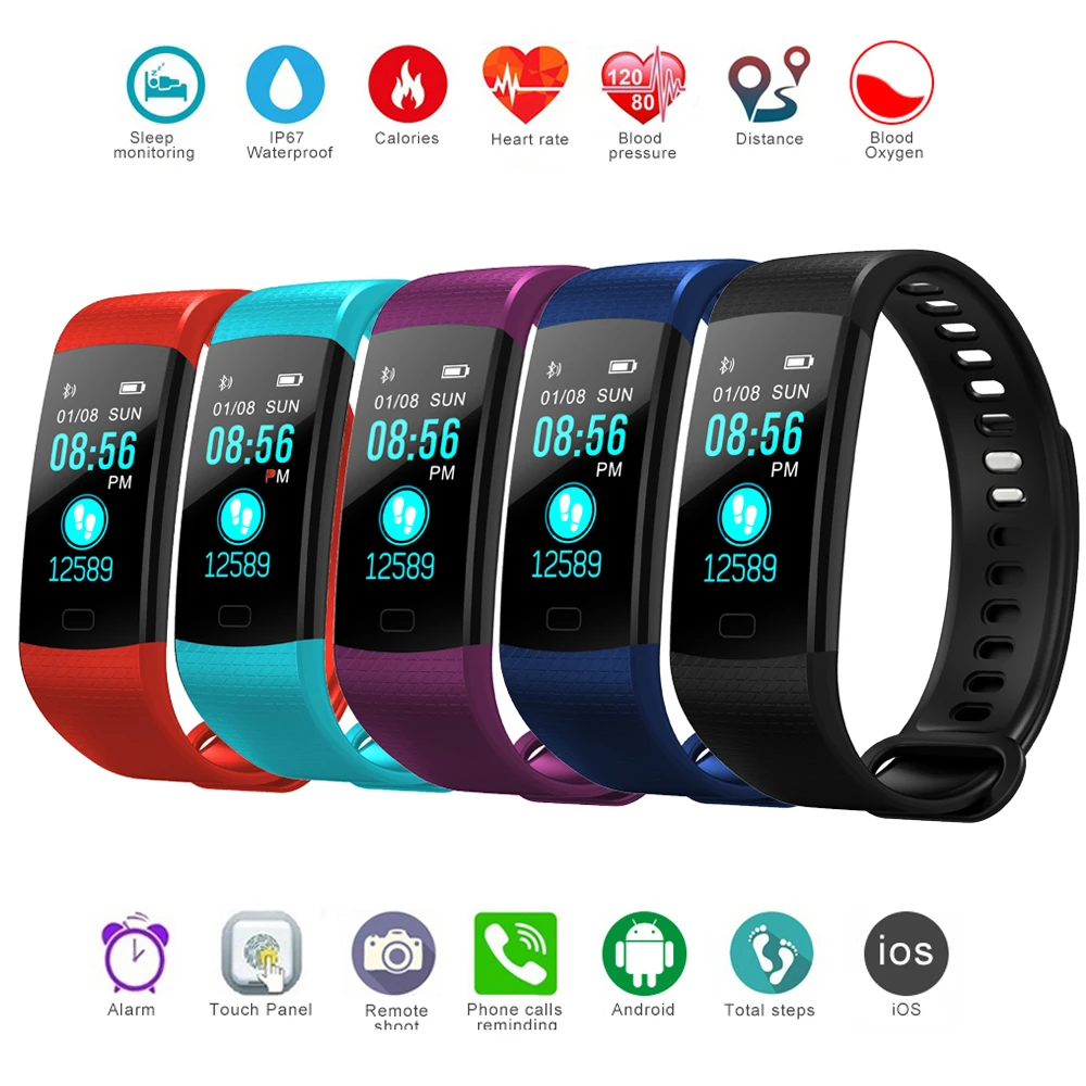 RUIJIE Y5 Smart Bracelet Heart Rate Fitness Tracker Smartband Blood Pressure Measurement Waterproof Wristband Smart Watch Men
RUIJIE Y5 Smart Bracelet Heart Rate Fitness Tracker Smartband Blood Pressure Measurement Waterproof Wristband Smart Watch Men