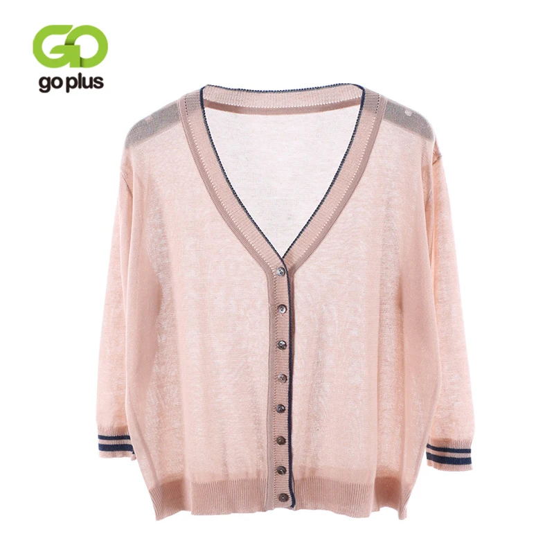 GOPLUS 2019 Summer Autumn Thin V-neck Sweater Coat Women Three Quarter Single Breasted Cardigans Female Solid Knitted Tops C6259
GOPLUS 2019 Summer Autumn Thin V-neck Sweater Coat Women Three Quarter Single Breasted Cardigans Female Solid Knitted Tops C6259