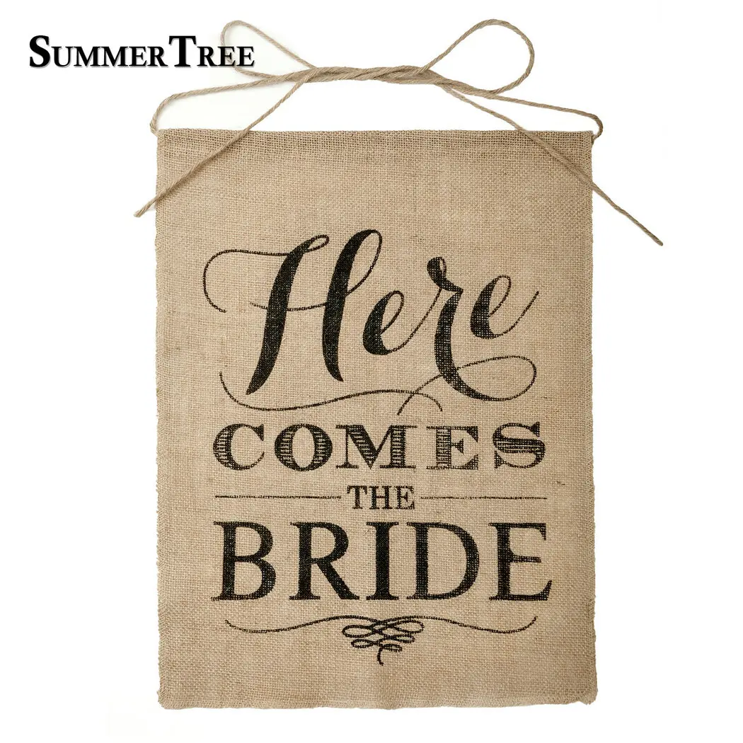Natural Hessian Jute Fashion Here Comes the Bride Wedding Rustic Ceremony Burlap Banner For Flower Children
Natural Hessian Jute Fashion Here Comes the Bride Wedding Rustic Ceremony Burlap Banner For Flower Children