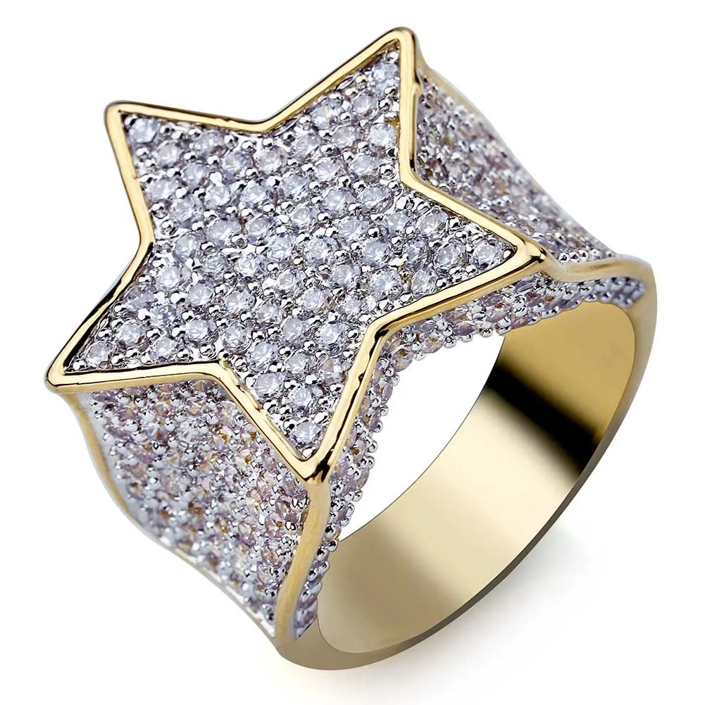 Hip Hop Pentagram Gold Mens Rings Star Fashion Casual Personalized Dainty Ring Full Cubic Zirconia Luxury Jewelry
Hip Hop Pentagram Gold Mens Rings Star Fashion Casual Personalized Dainty Ring Full Cubic Zirconia Luxury Jewelry