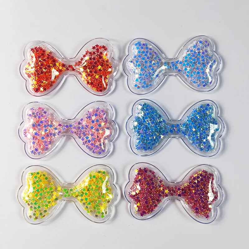 12pcs/lot 6.2*3.7cm Transparent Bowknot with shiny star Flowing Patches Appliques for Children DIY Hair Clip Accessories
12pcs/lot 6.2*3.7cm Transparent Bowknot with shiny star Flowing Patches Appliques for Children DIY Hair Clip Accessories