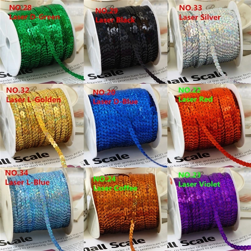 1 Roll/Lot (100 Yards/Roll) 6mm Loose Diameter Round Flat Laser Sequins Paillettes Sewing On Trims For Crafts, Cloth Accessory
1 Roll/Lot (100 Yards/Roll) 6mm Loose Diameter Round Flat Laser Sequins Paillettes Sewing On Trims For Crafts, Cloth Accessory