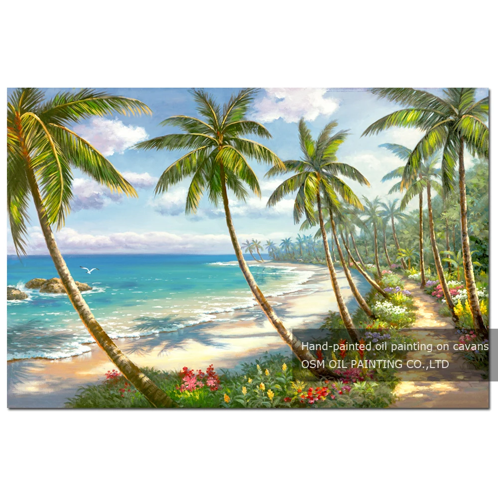 Strong Painter Team 100% Hand-painted High Quality Palm Tree and Seaside Oil Painting on Canvas Handmade Summer Oil Painting
Strong Painter Team 100% Hand-painted High Quality Palm Tree and Seaside Oil Painting on Canvas Handmade Summer Oil Painting