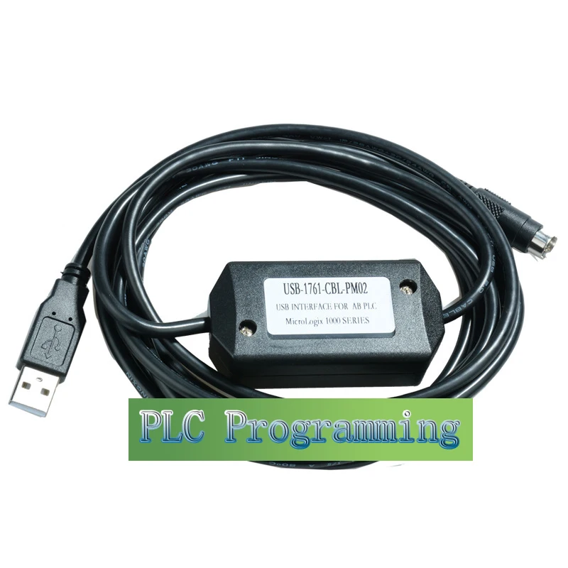 

USB PLC Programming Cable For Allen Bradley Micrologix 1000/1200/1500 USB-1761-CBL-PM02 10FT Round 8 pin