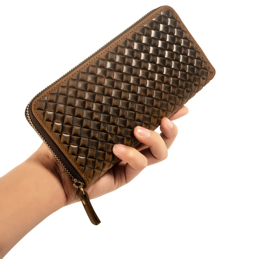 Business Long Man Crazy Horsehide Weave Pattern Wallet Male Genuine Leather Men Zipper Wallets Long Men Purse Clutch
Business Long Man Crazy Horsehide Weave Pattern Wallet Male Genuine Leather Men Zipper Wallets Long Men Purse Clutch