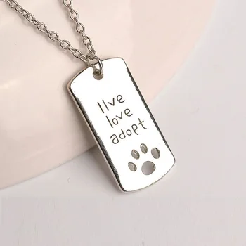 Wholesale Fashion"live love adopt"Letter Dangle Love Heart Paw Charm Necklace dog Lover Link Chain Pendant Necklace Jewelry Gift
Wholesale Fashion"live love adopt"Letter Dangle Love Heart Paw Charm Necklace dog Lover Link Chain Pendant Necklace Jewelry Gift