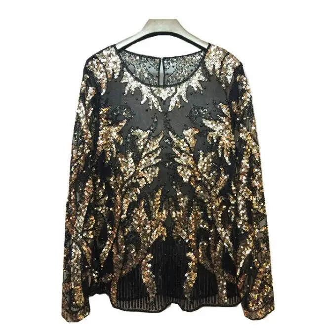 Women's Luxury Vintage Shiny sequins paillette Beaded Shirt Female Club Party Dancing Performance Pullover lace Tops Tees TB596
Women's Luxury Vintage Shiny sequins paillette Beaded Shirt Female Club Party Dancing Performance Pullover lace Tops Tees TB596