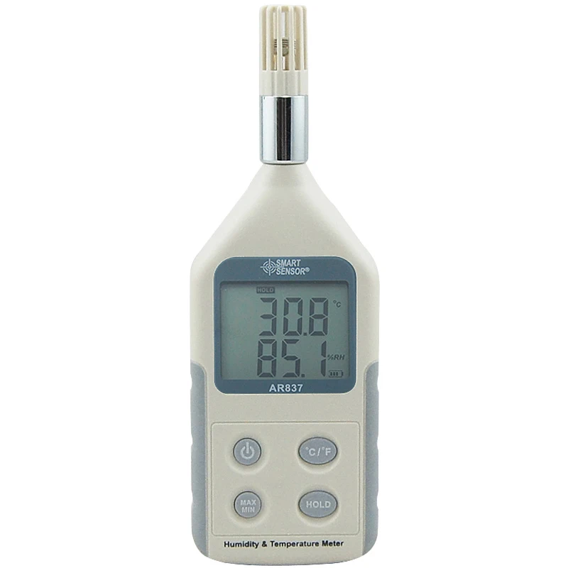 Smart Sensor AR837 Digital Humidity Temperature Meter Thermometer Humidity Temperature Gauge Meter Range -10~50C, 5%RH~98%RH