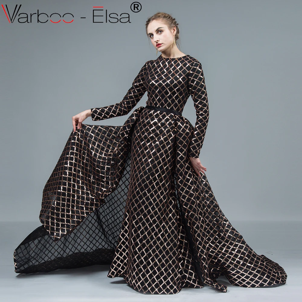 VARBOO_ELSA robe de soiree Long Sleeve Black Evening Dress Detachable Train Arabic Formal Prom Dress Custom Sequined Shiny Gown
VARBOO_ELSA robe de soiree Long Sleeve Black Evening Dress Detachable Train Arabic Formal Prom Dress Custom Sequined Shiny Gown