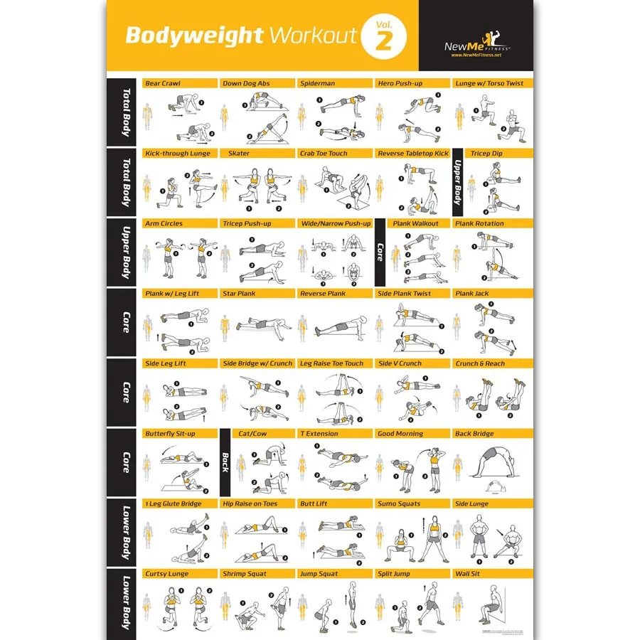 FX751 Bodyweight Exercise GYM Exercise Body Workout Fitness Program Home Gym Poster Art Silk Canvas Home Room Wall Print Decor
FX751 Bodyweight Exercise GYM Exercise Body Workout Fitness Program Home Gym Poster Art Silk Canvas Home Room Wall Print Decor