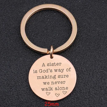 Engraved A Sister Is God's Way Of Making Sure We Never Walk Alone Keychain For Sister Round Jewelry Gift Charm Holder
Engraved A Sister Is God's Way Of Making Sure We Never Walk Alone Keychain For Sister Round Jewelry Gift Charm Holder