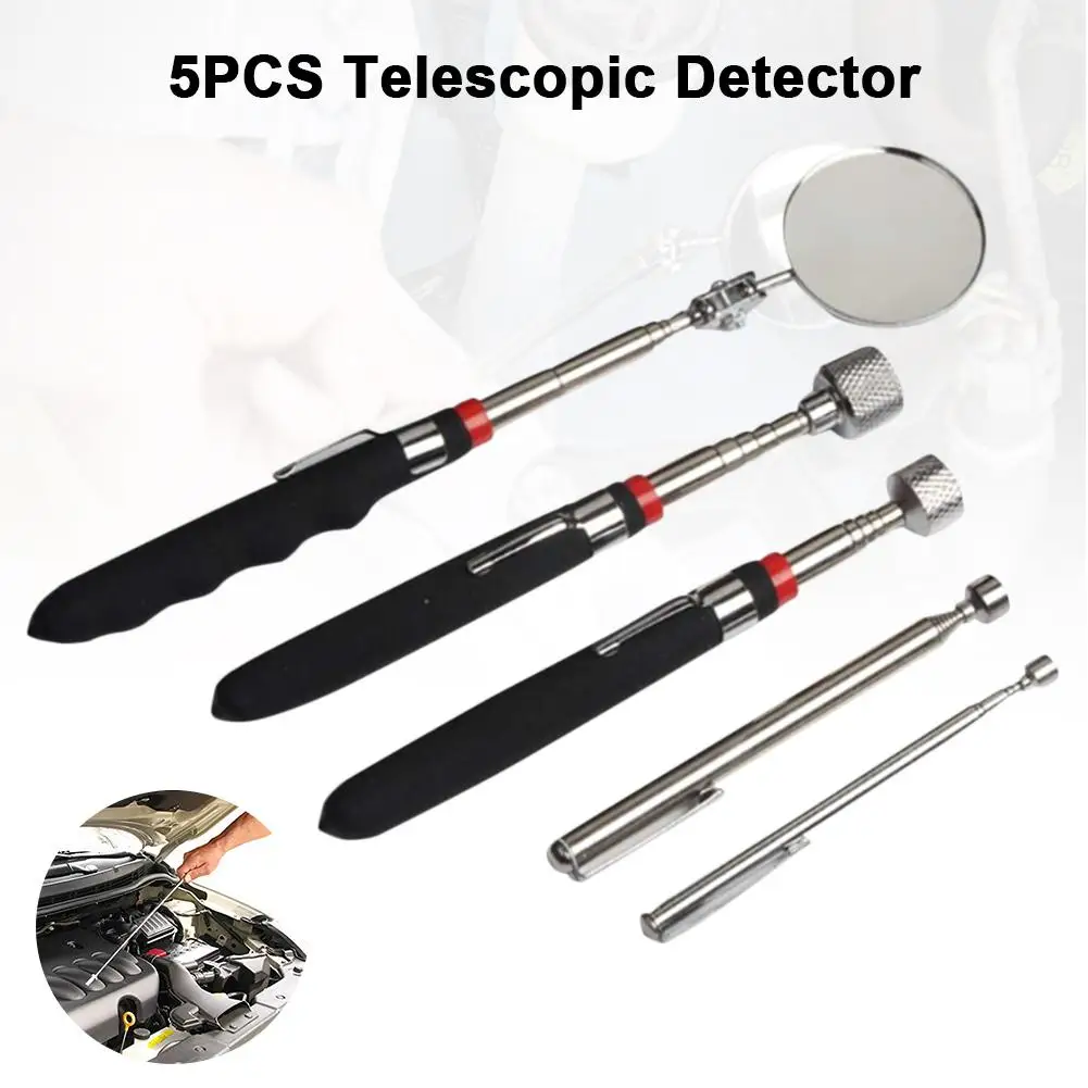 5PCS Magnetic 360 Swivel Inspection Mirror Telescopic Detector Pick-up Tool Telescopic Grabber LED Light Extra Viewing Pickup
5PCS Magnetic 360 Swivel Inspection Mirror Telescopic Detector Pick-up Tool Telescopic Grabber LED Light Extra Viewing Pickup