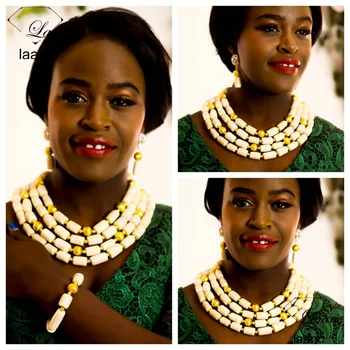 Laanc Brand Nigerian Wedding White African Coral Beads Jewelry Set Free Shipping AL281
Laanc Brand Nigerian Wedding White African Coral Beads Jewelry Set Free Shipping AL281