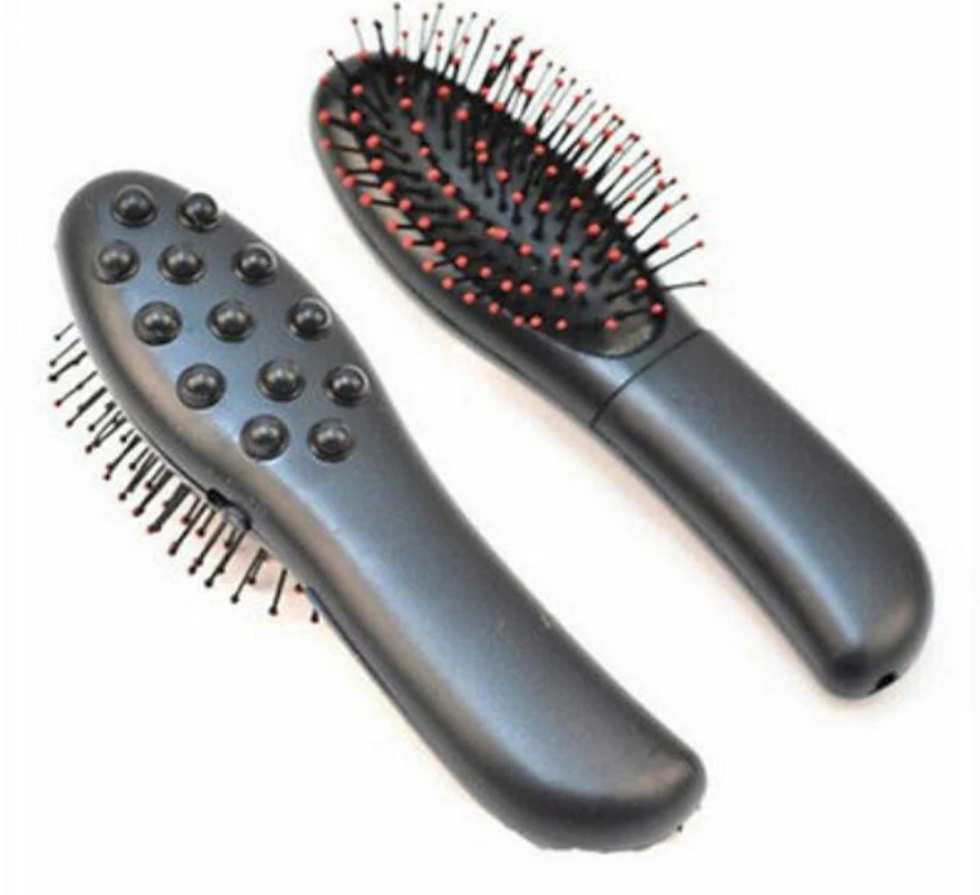

New Electric Vibrating Hair Brush Comb Black Hair Scalp Head Blood Circulation Massager Comb Brush Black Free Shipping RP