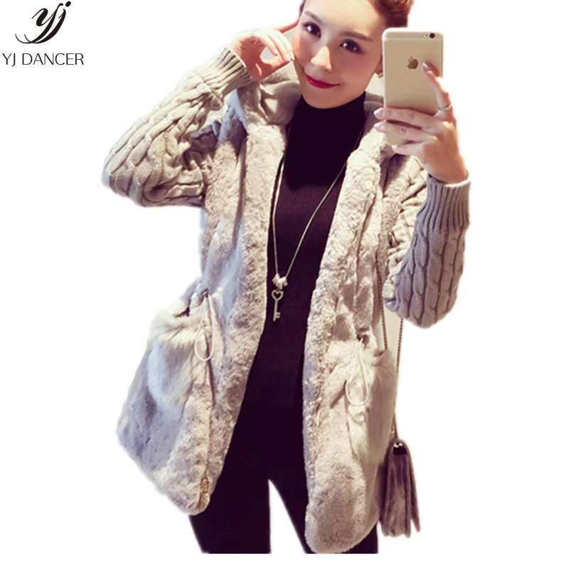 Temperament Spring And Autumn New Mid-Length Slim Women's Fashion Knit Jacket Stitching Plush Thickening Hooded Tide H0234
Temperament Spring And Autumn New Mid-Length Slim Women's Fashion Knit Jacket Stitching Plush Thickening Hooded Tide H0234