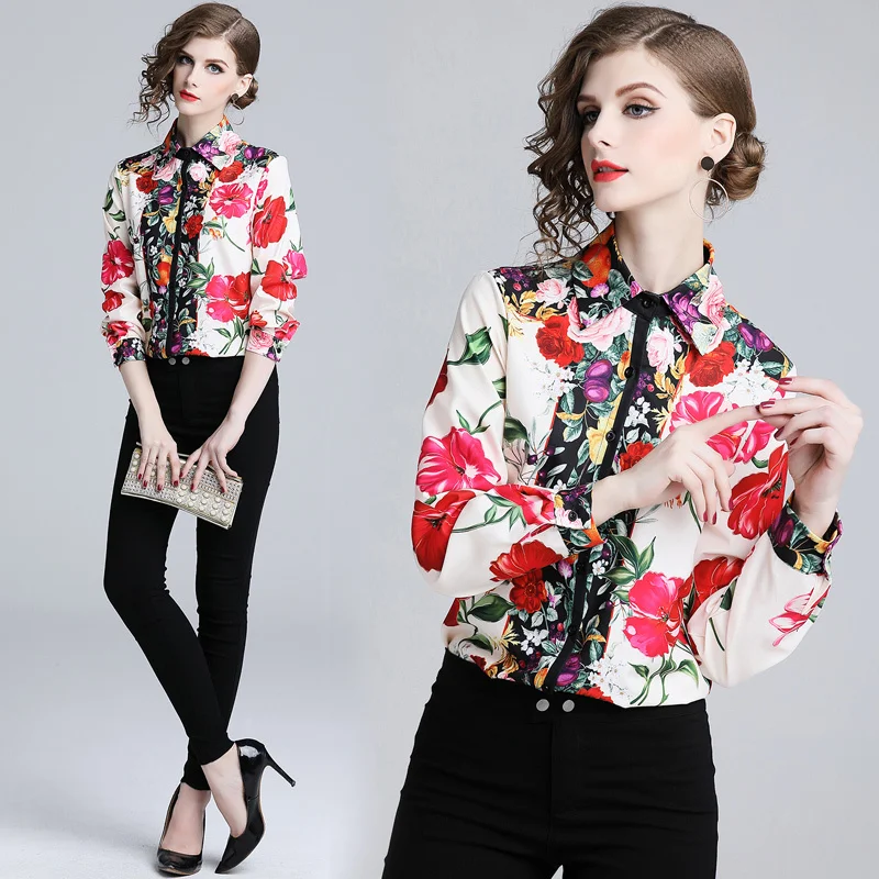 2019 Spring Summer Fall Runway Vintage Print Collar Long Sleeve OL Turn-Down Neck Womens Party Casual Top Shirts Blouse
2019 Spring Summer Fall Runway Vintage Print Collar Long Sleeve OL Turn-Down Neck Womens Party Casual Top Shirts Blouse
