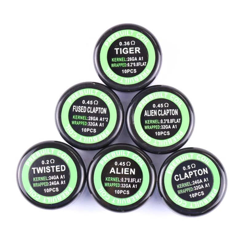 10pcs Prebuilt Coil wire for RDA Alien Clapton Twisted Tiger fused clapton Heating Resistance Wire Fit RDA RTA RDTA DIY Atomizer
10pcs Prebuilt Coil wire for RDA Alien Clapton Twisted Tiger fused clapton Heating Resistance Wire Fit RDA RTA RDTA DIY Atomizer