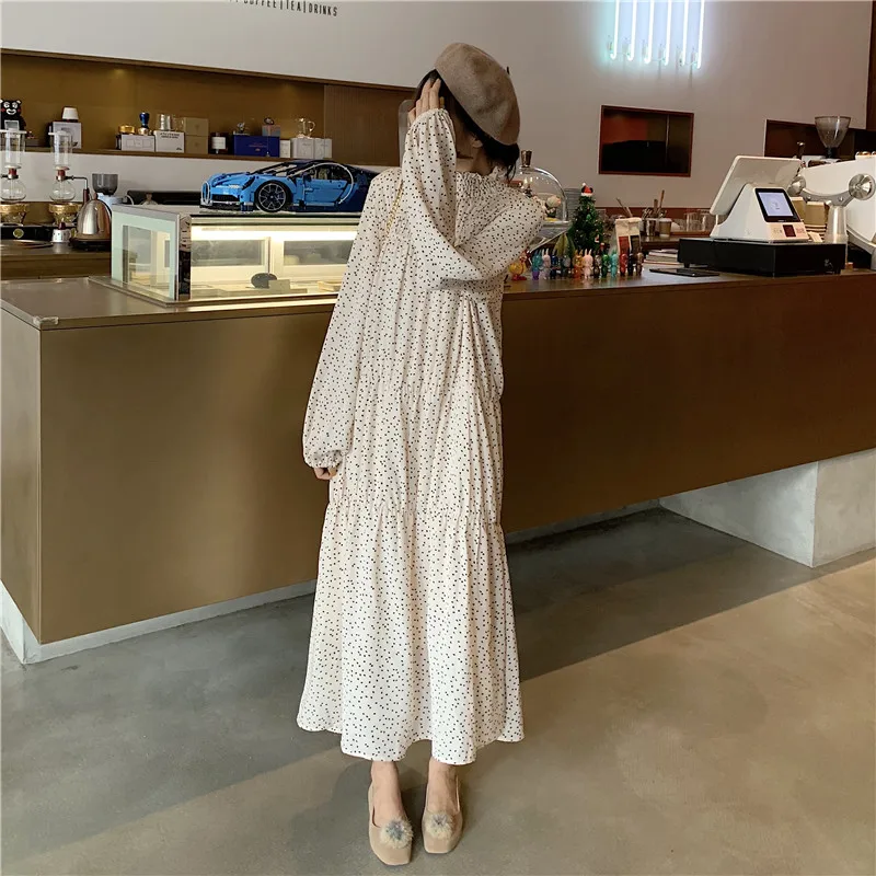 Maxi Long Dress Elegant Women Long Sleeve Ruffle Polka Dot Print Spring Summer Boho Casual Beach Dress Plus Size Robe Femme
Maxi Long Dress Elegant Women Long Sleeve Ruffle Polka Dot Print Spring Summer Boho Casual Beach Dress Plus Size Robe Femme