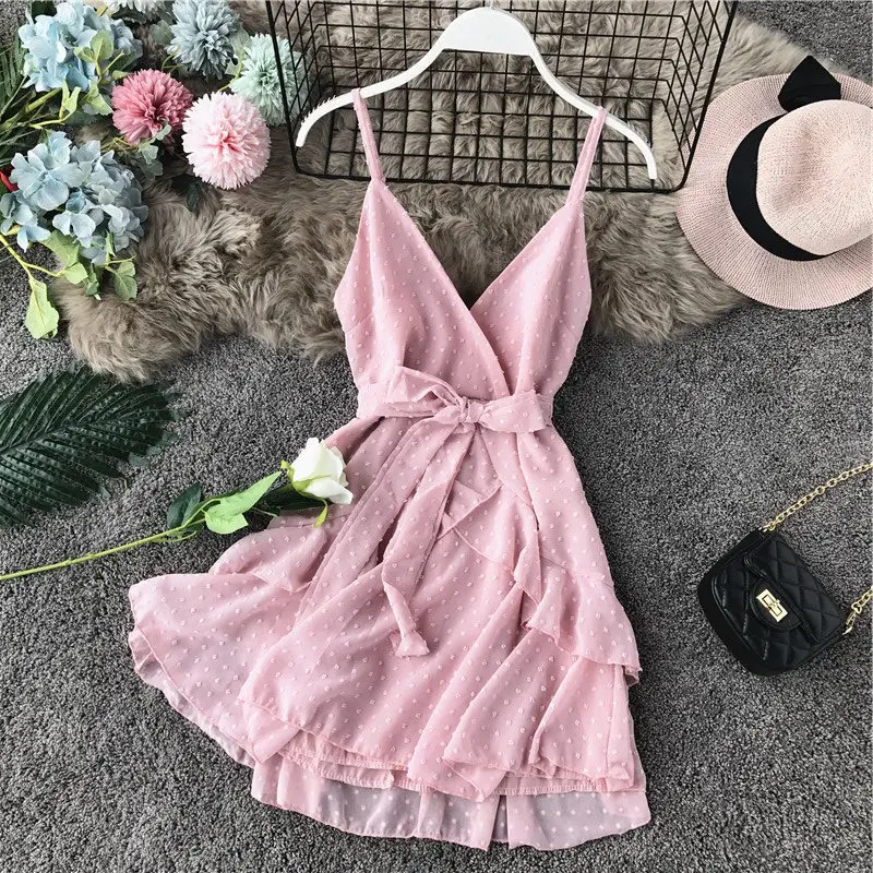 LUOSHA Women 2019 Summer Adjustable Spaghetti Strap Polka Dot Cake Dress Women Backless Beach Dress Holiday Vestidos 5colors
LUOSHA Women 2019 Summer Adjustable Spaghetti Strap Polka Dot Cake Dress Women Backless Beach Dress Holiday Vestidos 5colors