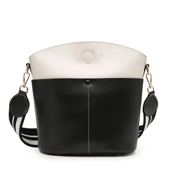 2018 Summer Black and White Panelled Bucket Bags Causal Genuine Leather Women Messenger Bag Real Leather Shoulder Bag for Ladies
2018 Summer Black and White Panelled Bucket Bags Causal Genuine Leather Women Messenger Bag Real Leather Shoulder Bag for Ladies