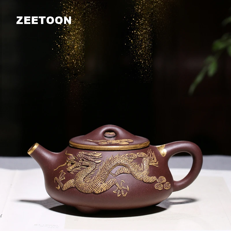 Фото Подлинный чайник из исинской глины 270 см3 ручная работа тисненый - купить