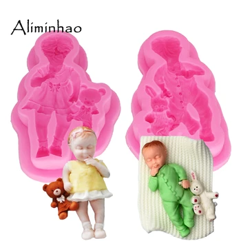B1367 Boy girl baby bear rabbit Silicone Mold Sugarcraft dessert Candy Chocolate Molds Fondant Cake Decorating Tools
B1367 Boy girl baby bear rabbit Silicone Mold Sugarcraft dessert Candy Chocolate Molds Fondant Cake Decorating Tools