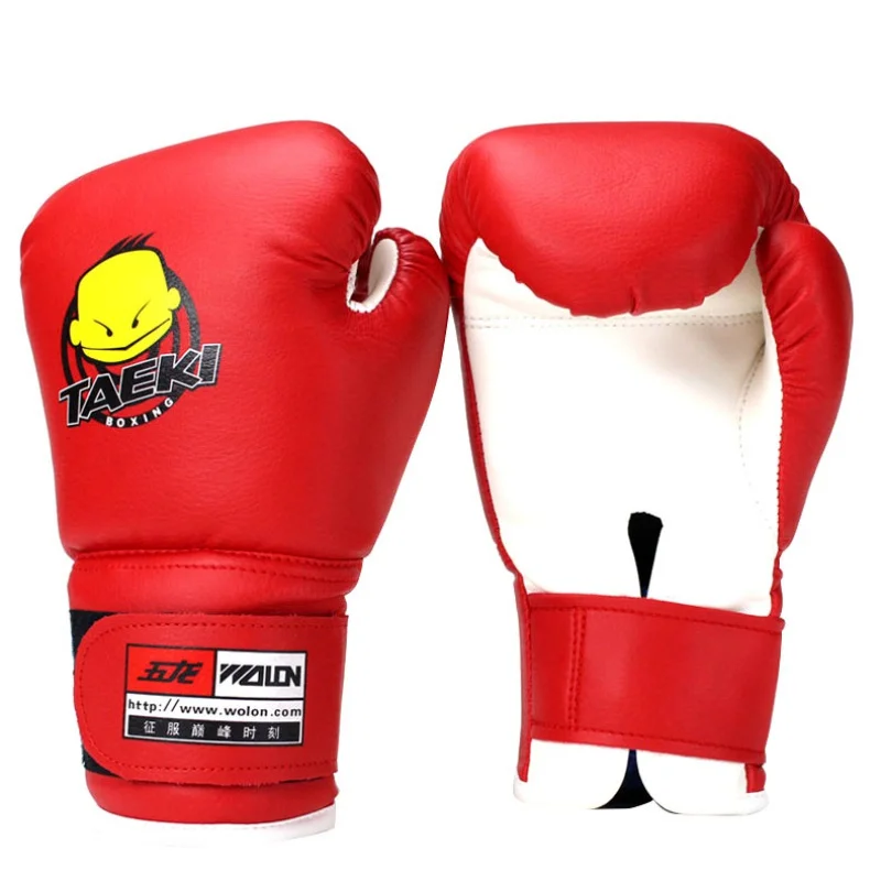 Image *Sport Child Durable Boxing Gloves PU Leather Cartoon Sparring Kick Fight Marate MMA Gloves Training Fists muay thai Sandbag