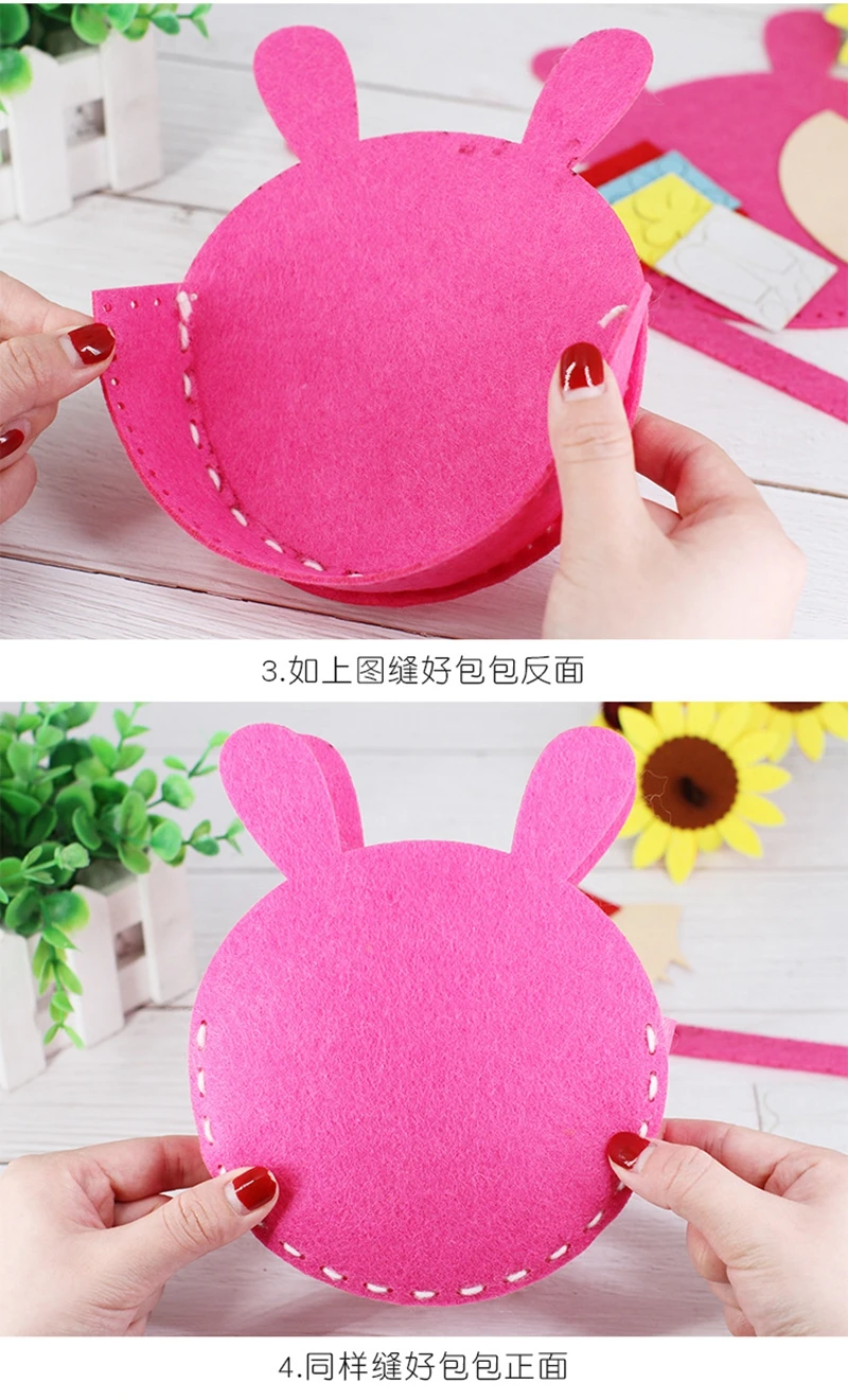 Craft Kits For Children Toy Non-woven Cloth Bag DIY Dindergarten Handmade Bags Children Sewing Projects Fabric Kit DIY Kids Toys