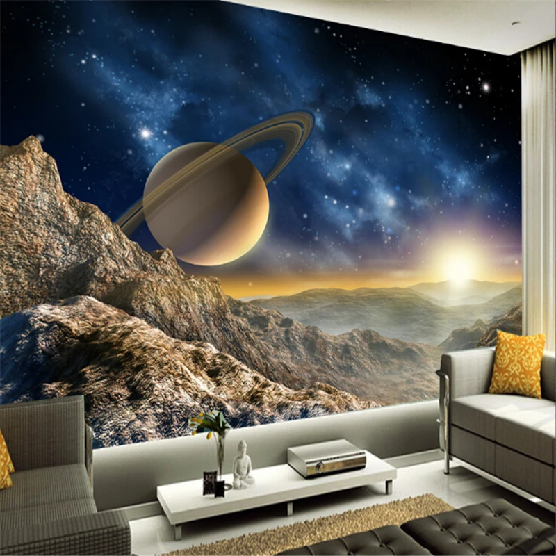 

beibehang Planet Earth Mars papel de parede 3d photo wallpaper for living room mural wall paper sofa TV background papier peint