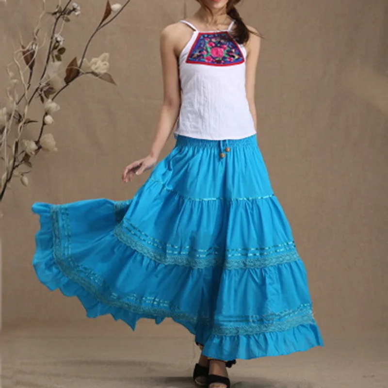 2019 Summer Casual Gypsy Bohemia BOHO 100% Cotton Spani Female Pleated Long Maxi Skirts for Womens
2019 Summer Casual Gypsy Bohemia BOHO 100% Cotton Spani Female Pleated Long Maxi Skirts for Womens