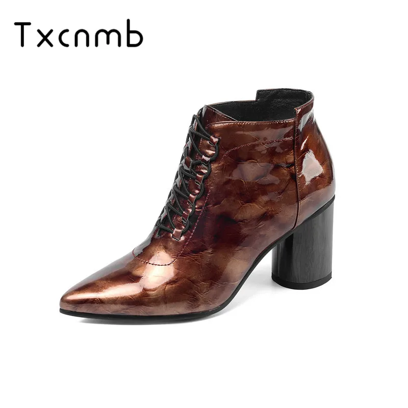 TXCNMB shoes woman 2019 high heel Ankle Boots women snow boots Comfortable Western Boots Party Genuine Leather Short Boots
TXCNMB shoes woman 2019 high heel Ankle Boots women snow boots Comfortable Western Boots Party Genuine Leather Short Boots